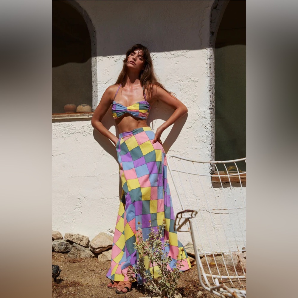 S/W/F CUIXMALA MAXI SKIRT and SWEETHEART HALTER CROP